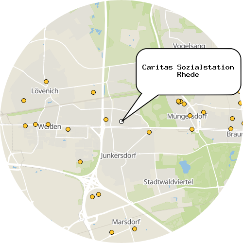 Kartenausschnitt für die Firma Caritas Sozialstation Rhede