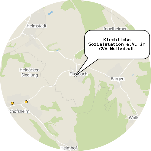 Kartenausschnitt für die Firma Kirchliche Sozialstation e.V. im GVV Waibstadt