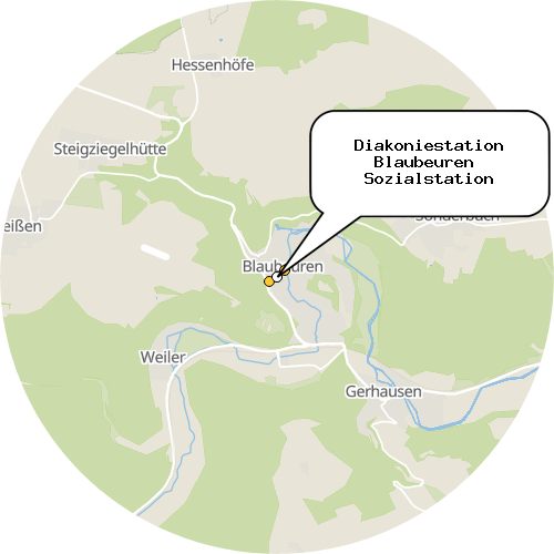 Kartenausschnitt für die Firma Diakoniestation Blaubeuren  Sozialstation