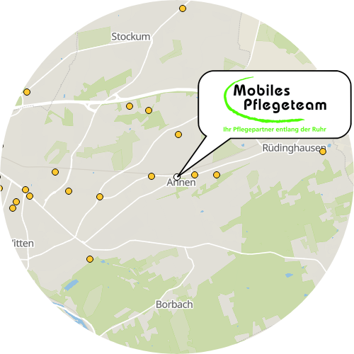 Kartenausschnitt für die Firma Mobiles Pflegeteam Witten-Annen GmbH