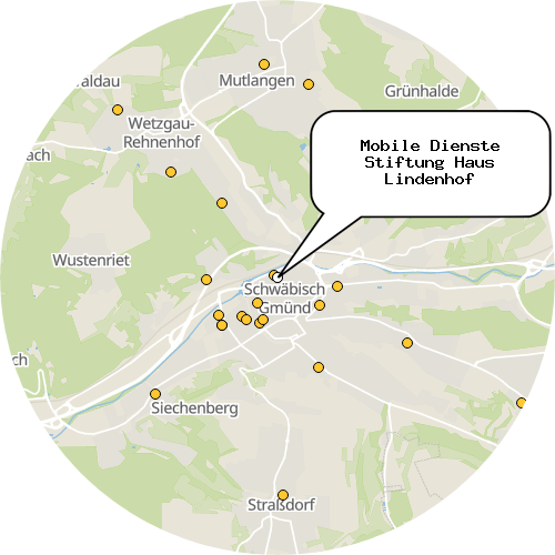 Kartenausschnitt für die Firma Mobile Dienste Stiftung Haus Lindenhof