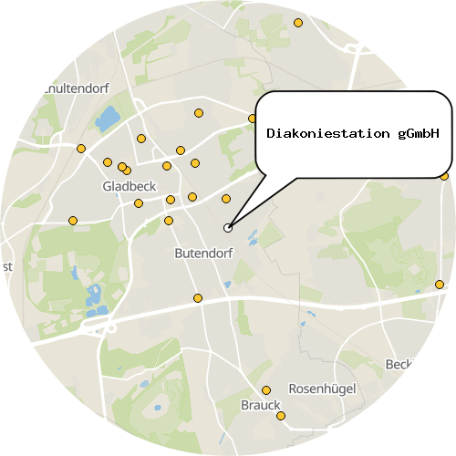Kartenausschnitt für die Firma Diakoniestation gGmbH