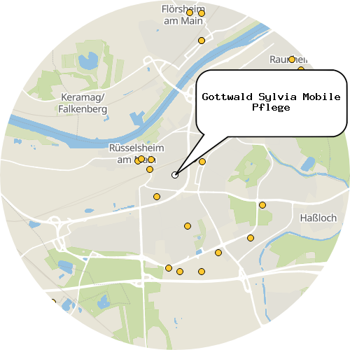 Kartenausschnitt für die Firma Gottwald Sylvia Mobile Pflege