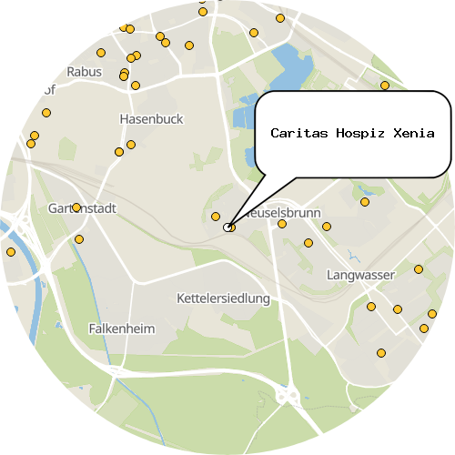Kartenausschnitt für die Firma Caritas Hospiz Xenia