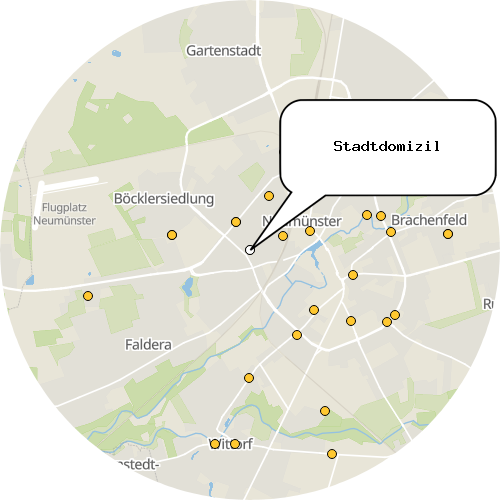 Kartenausschnitt für die Firma Stadtdomizil