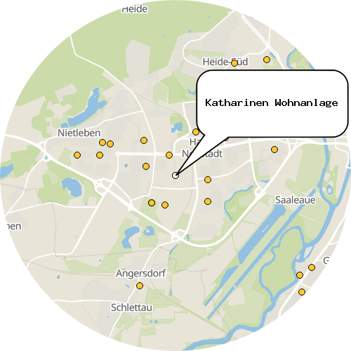 Kartenausschnitt für die Firma Katharinen Wohnanlage
