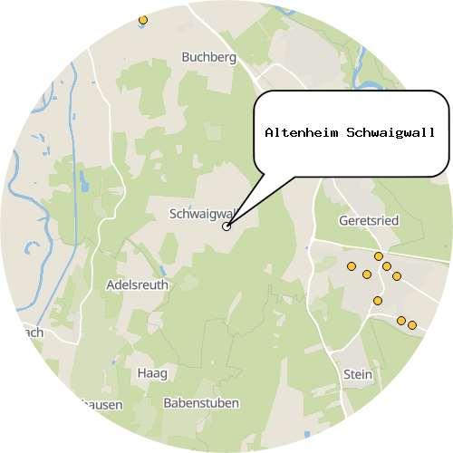 Kartenausschnitt für die Firma Altenheim Schwaigwall