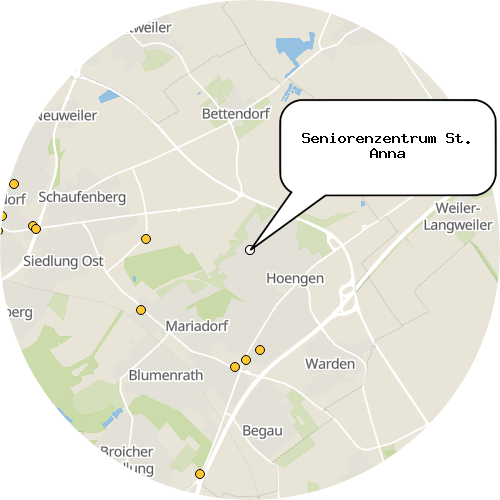 Kartenausschnitt für die Firma Seniorenzentrum St. Anna