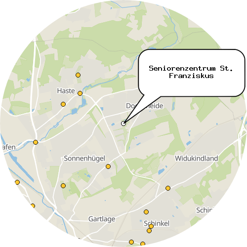 Kartenausschnitt für die Firma Seniorenzentrum St. Franziskus