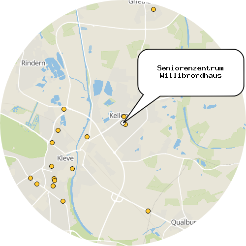 Kartenausschnitt für die Firma Seniorenzentrum Willibrordhaus