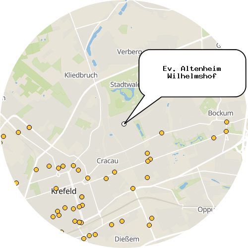 Kartenausschnitt für die Firma Ev. Altenheim Wilhelmshof