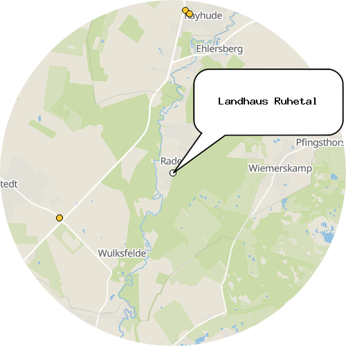 Kartenausschnitt für die Firma Landhaus Ruhetal