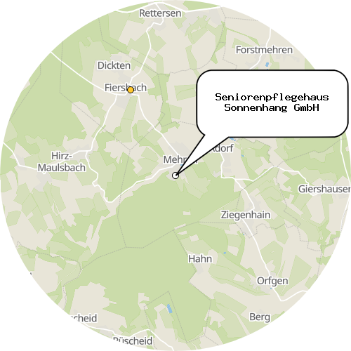 Kartenausschnitt für die Firma Seniorenpflegehaus Sonnenhang GmbH