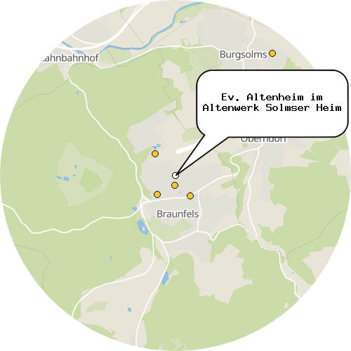 Kartenausschnitt für die Firma Ev. Altenheim im Altenwerk Solmser Heim