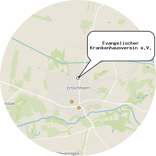 Kartenausschnitt für die Firma Evangelischer Krankenhausverein e.V.