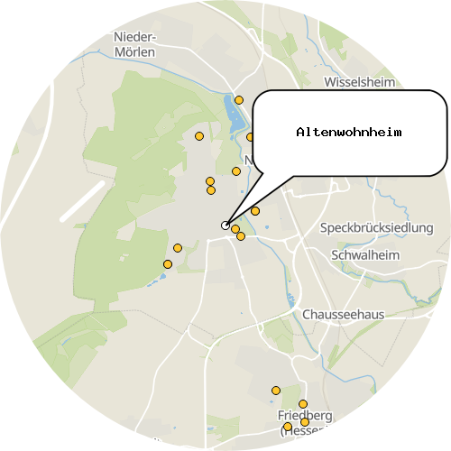 Kartenausschnitt für die Firma Altenwohnheim