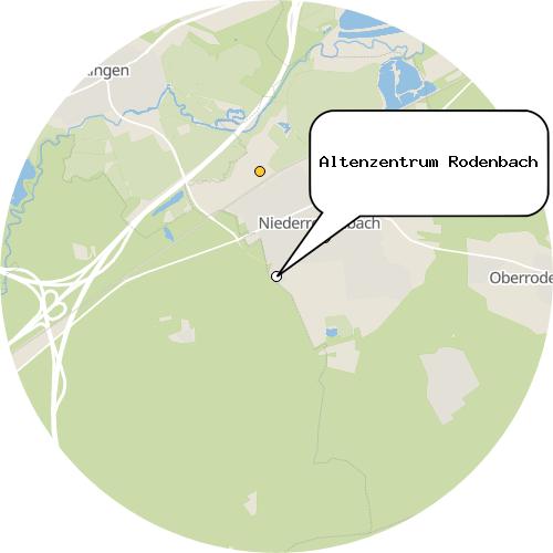 Kartenausschnitt für die Firma Altenzentrum Rodenbach
