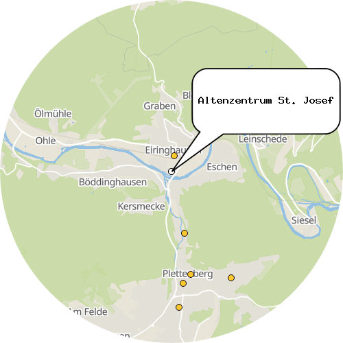 Kartenausschnitt für die Firma Altenzentrum St. Josef