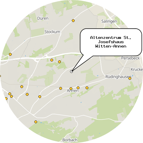 Kartenausschnitt für die Firma Altenzentrum St. Josefshaus Witten-Annen