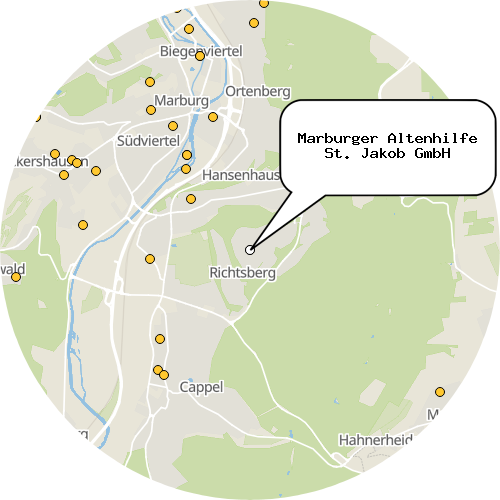 Kartenausschnitt für die Firma Marburger Altenhilfe St. Jakob GmbH