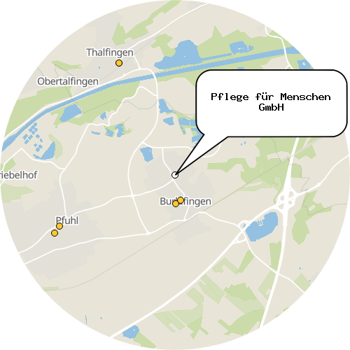 Kartenausschnitt für die Firma Pflege für Menschen GmbH