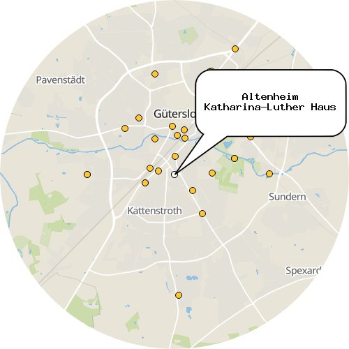 Kartenausschnitt für die Firma Altenheim Katharina-Luther Haus