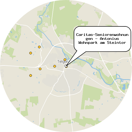 Kartenausschnitt für die Firma Caritas-Seniorenwohnungen - Antonius Wohnpark am Steintor