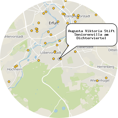 Kartenausschnitt für die Firma Augusta Viktoria Stift Seniorenvilla am Dichterviertel