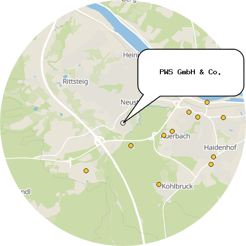 Kartenausschnitt für die Firma PWS GmbH & Co.