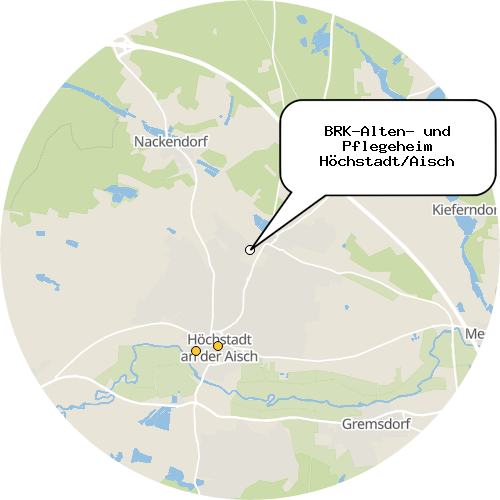 Kartenausschnitt für die Firma BRK-Alten- und Pflegeheim Höchstadt/Aisch