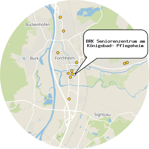 Kartenausschnitt für die Firma BRK Seniorenzentrum am Königsbad- Pflegeheim