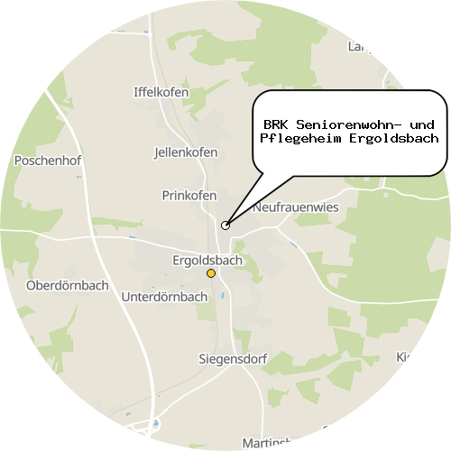 Kartenausschnitt für die Firma BRK Seniorenwohn- und Pflegeheim Ergoldsbach