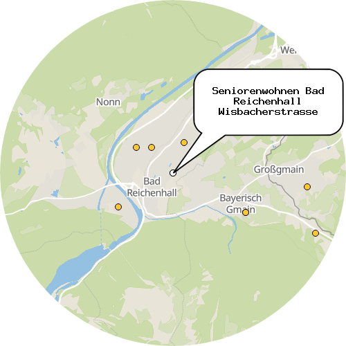 Kartenausschnitt für die Firma Seniorenwohnen Bad Reichenhall Wisbacherstrasse