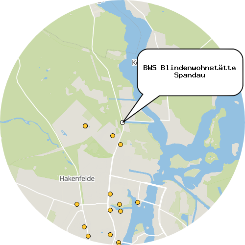 Kartenausschnitt für die Firma BWS Blindenwohnstätte Spandau