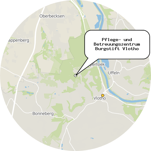 Kartenausschnitt für die Firma Pflege- und Betreuungszentrum Burgstift Vlotho