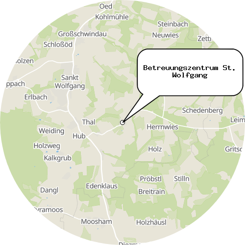 Kartenausschnitt für die Firma Betreuungszentrum St. Wolfgang