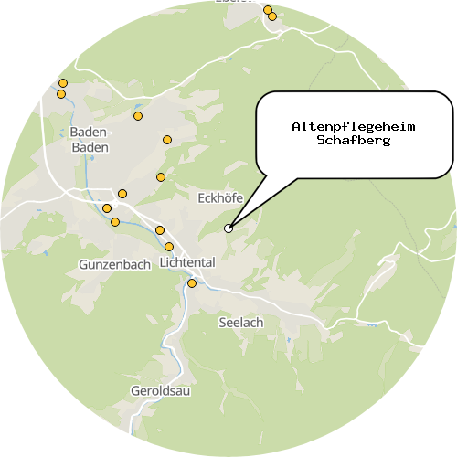 Kartenausschnitt für die Firma Altenpflegeheim Schafberg