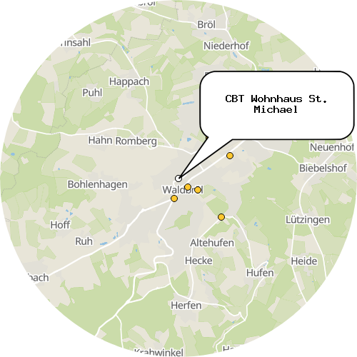Kartenausschnitt für die Firma CBT Wohnhaus St. Michael