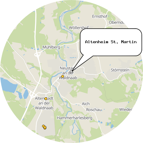 Kartenausschnitt für die Firma Altenheim St. Martin