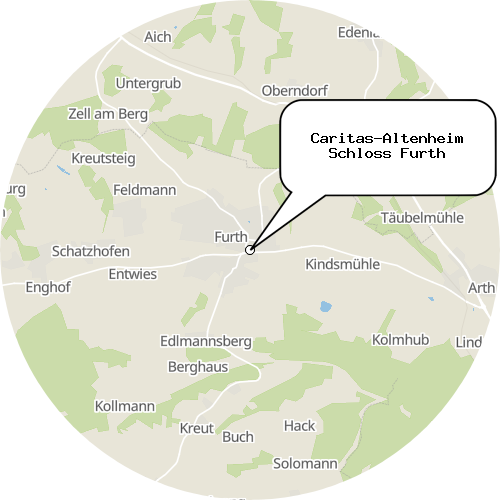 Kartenausschnitt für die Firma Caritas-Altenheim Schloss Furth
