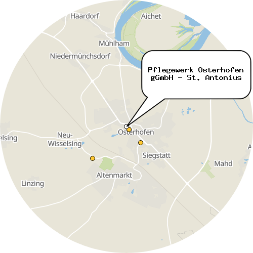 Kartenausschnitt für die Firma Pflegewerk Osterhofen gGmbH - St. Antonius