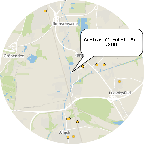 Kartenausschnitt für die Firma Caritas-Altenheim St. Josef