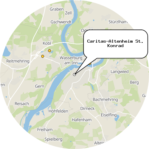 Kartenausschnitt für die Firma Caritas-Altenheim St. Konrad