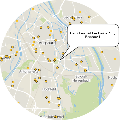 Kartenausschnitt für die Firma Caritas-Altenheim St. Raphael