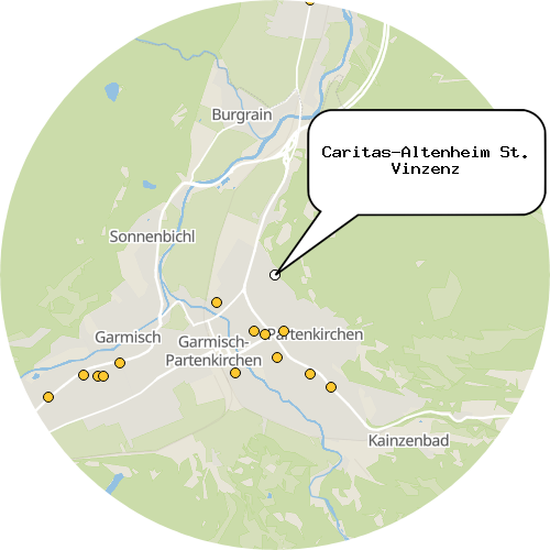 Kartenausschnitt für die Firma Caritas-Altenheim St. Vinzenz