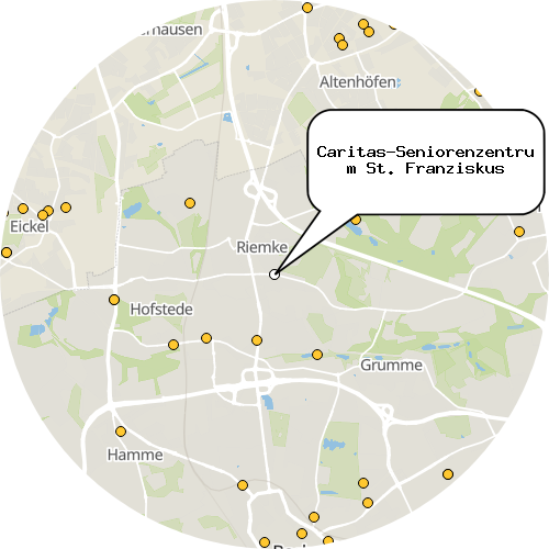 Kartenausschnitt für die Firma Caritas-Seniorenzentrum St. Franziskus