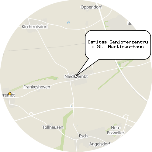 Kartenausschnitt für die Firma Caritas-Seniorenzentrum St. Martinus-Haus