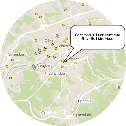 Kartenausschnitt für die Firma Caritas Altenzentrum St. Suitbertus