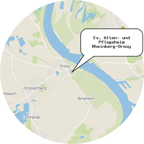 Kartenausschnitt für die Firma Ev. Alten- und Pflegeheim Rheinberg-Orsoy