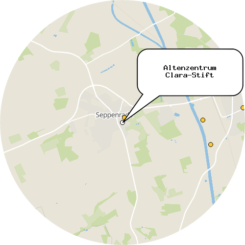 Kartenausschnitt für die Firma Altenzentrum Clara-Stift